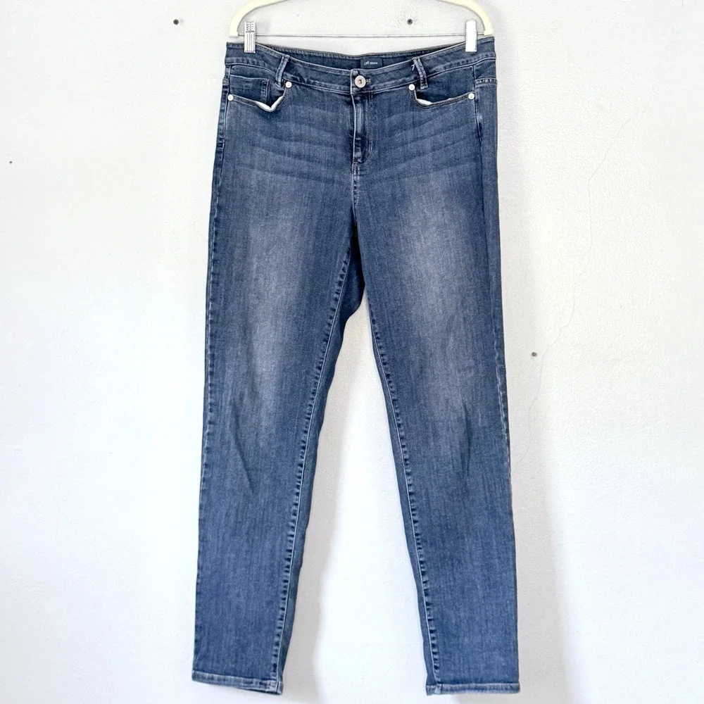 J. Jill Denim Jeans Size 12 Weekender Straight Leg Medium Wash Capsule Stretch